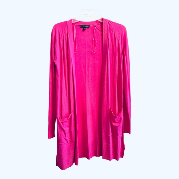 EUC Ann Taylor Pocket Open Cardigan, Hot Pink Poppy, Size Small - Picture 1 of 7